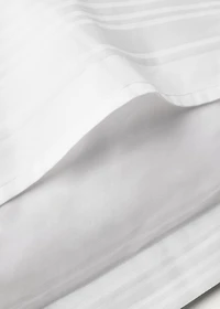 Two 300-thread count cotton satin striped pillowcases 60x60 cm