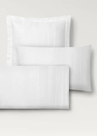 Two 300-thread count cotton satin striped pillowcases 60x60 cm