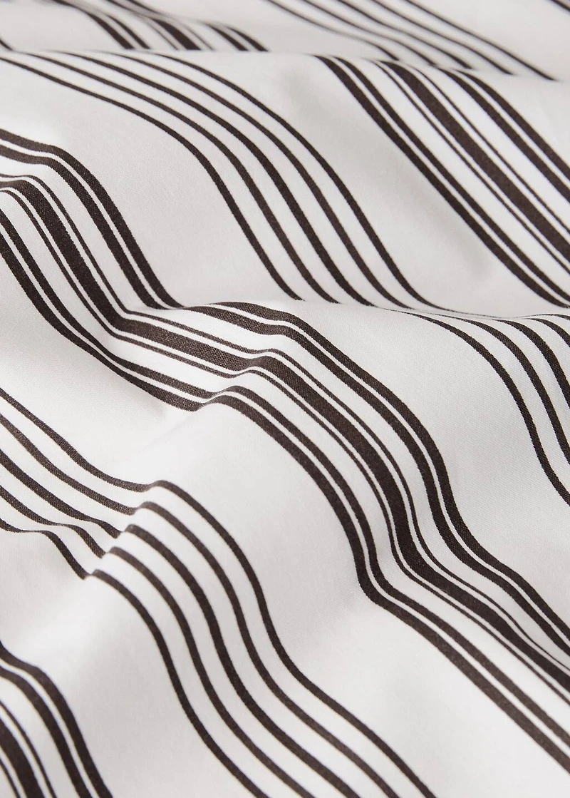 Reversible striped cotton duvet cover for 135 cm bed