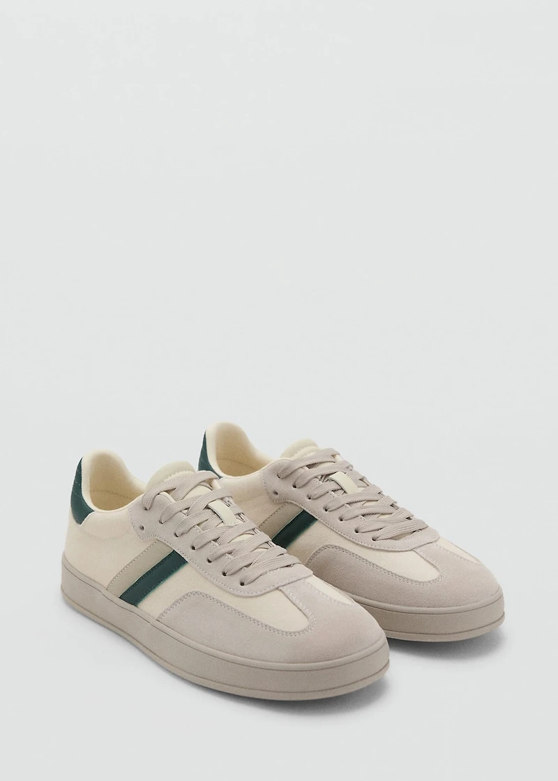 Combined suede leather sneakers