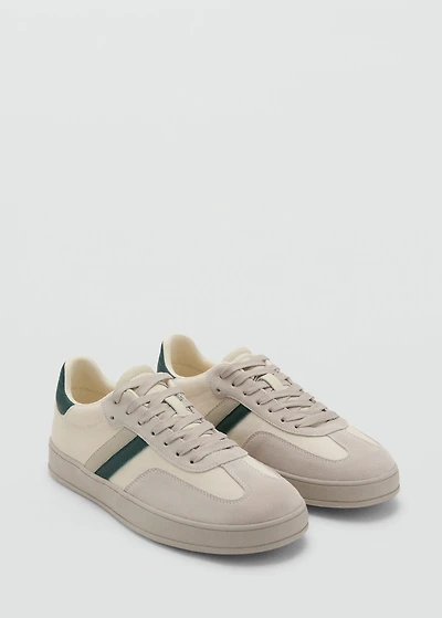 Combined suede leather sneakers