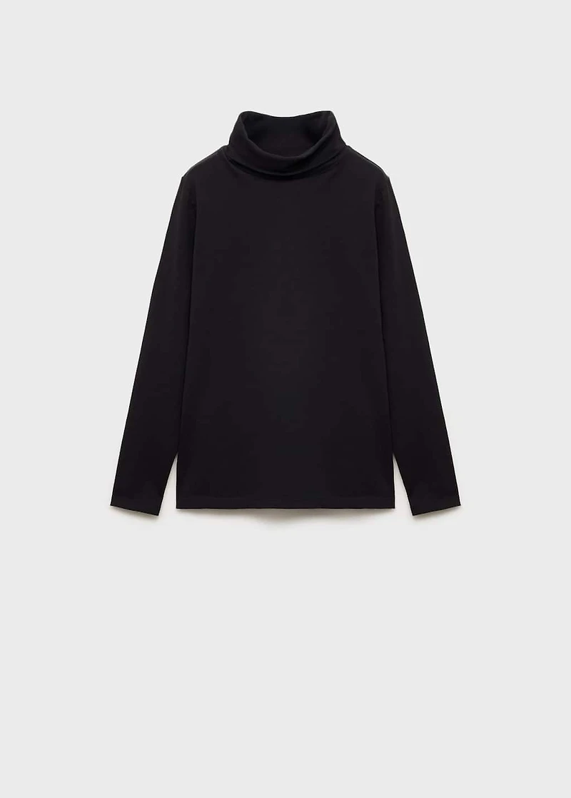Turtleneck long-sleeved t-shirt