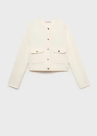 Cotton cropped jacket with pockets