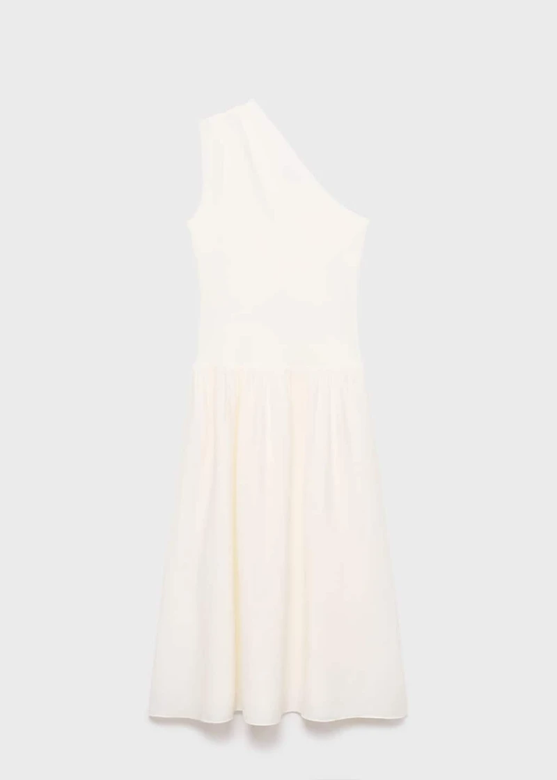 Asymmetrical combined knitted dress