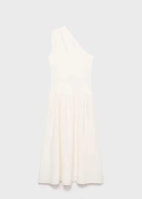 Asymmetrical combined knitted dress