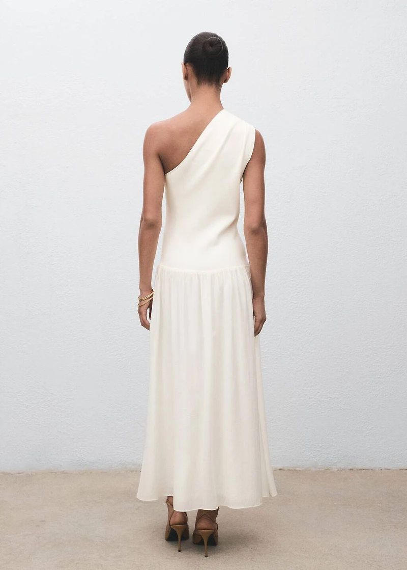 Asymmetrical combined knitted dress