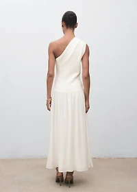 Asymmetrical combined knitted dress