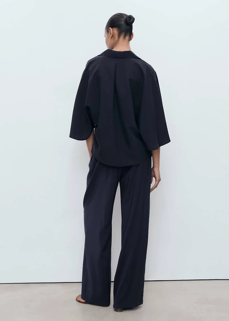 Straight-fit pleated pants