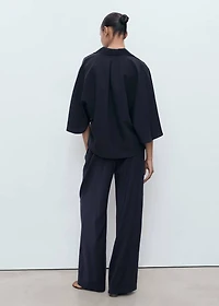 Straight-fit pleated pants