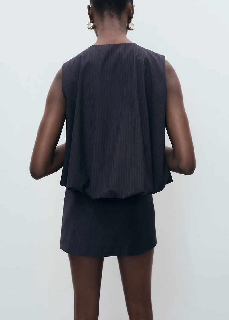 Pinstriped top with balloon effect