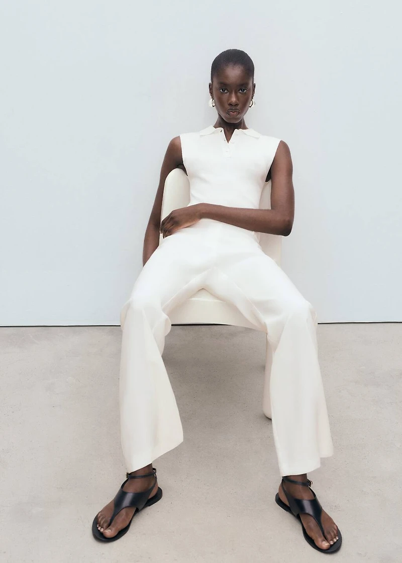 Straight-leg pants with belt loops
