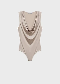Bodysuit with draped neckline