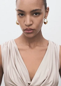 Bodysuit with draped neckline