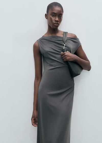 Asymmetrical pleated dress