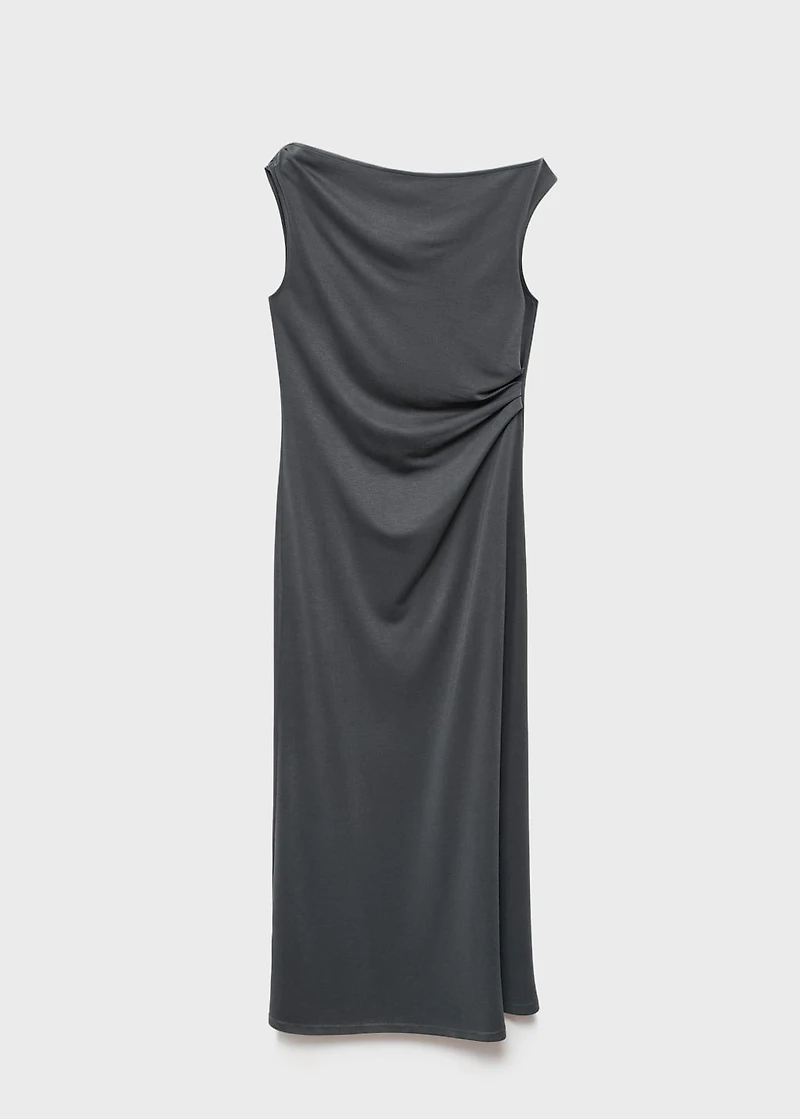 Asymmetrical pleated dress