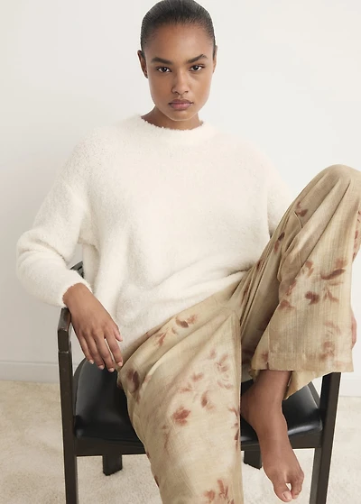 Bouclé-effect pajama sweater