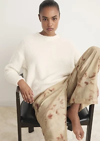 Bouclé-effect pajama sweater