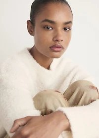 Bouclé-effect pajama sweater
