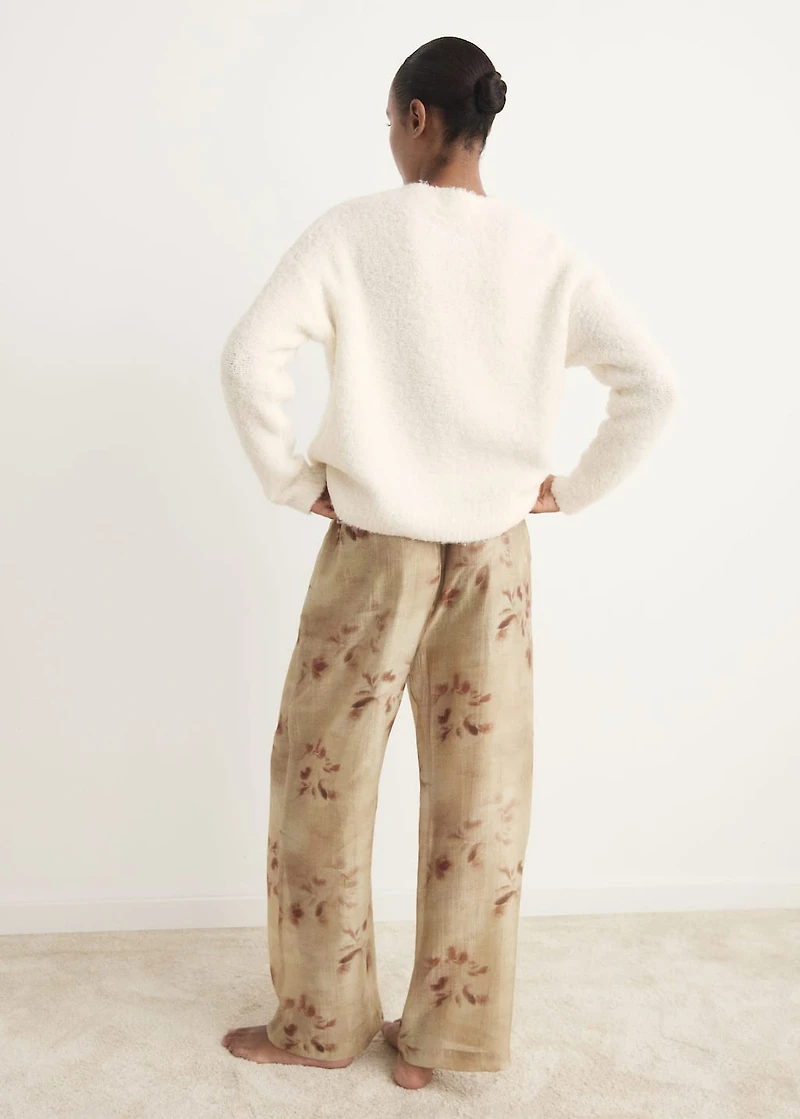 Bouclé-effect pajama sweater