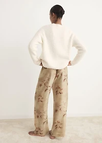 Bouclé-effect pajama sweater