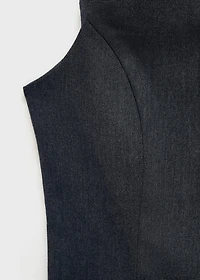 Denim-effect top with bows