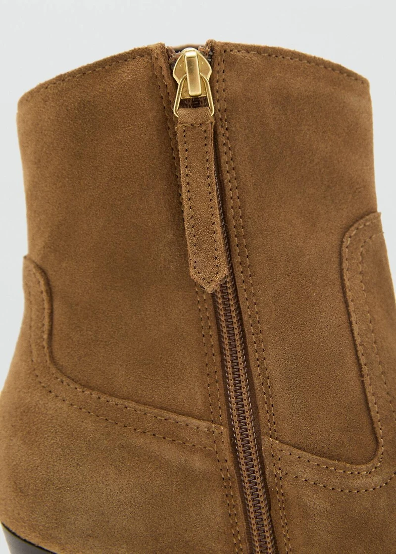 Suede block-heel boots