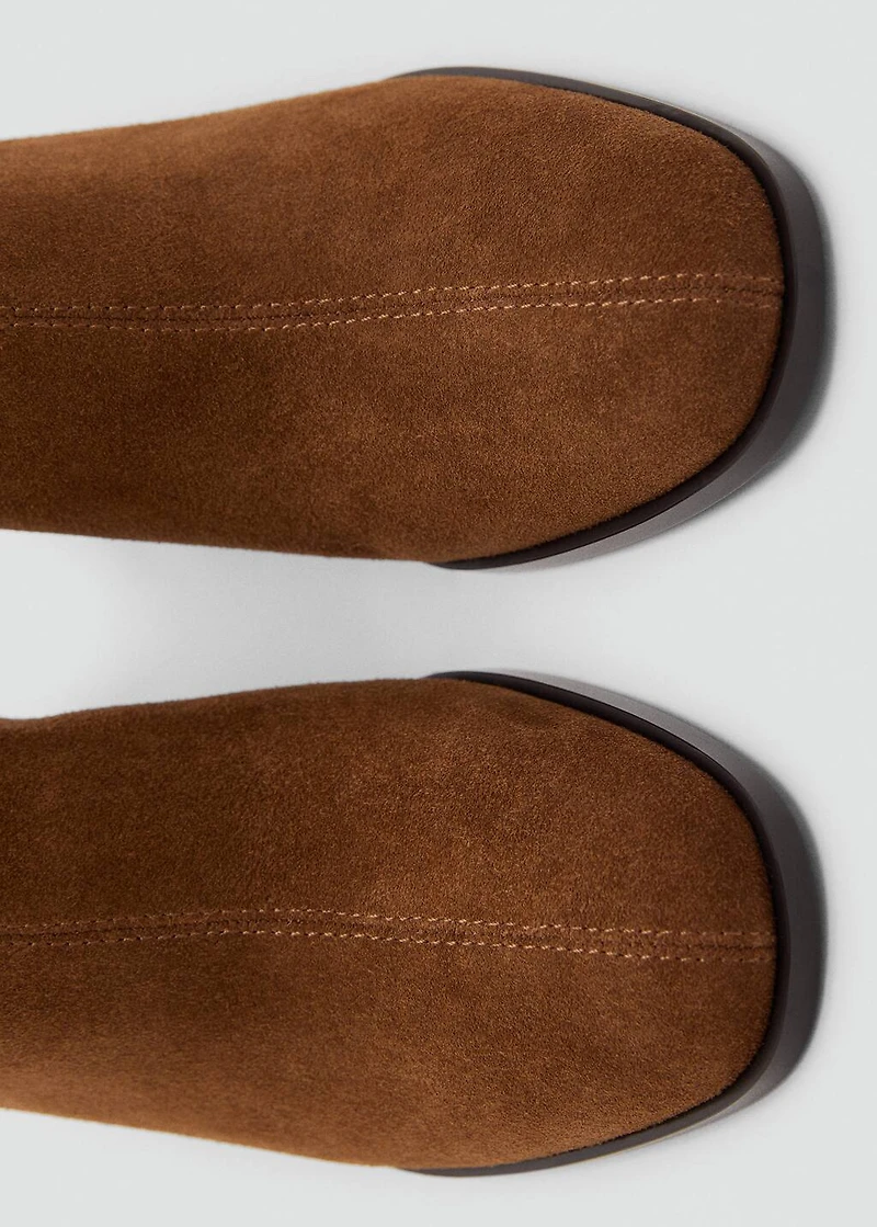 Suede block-heel boots