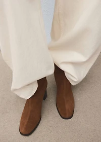 Suede block-heel boots