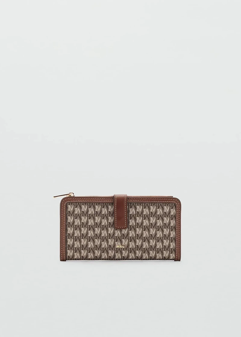 Large wallet with logo print
