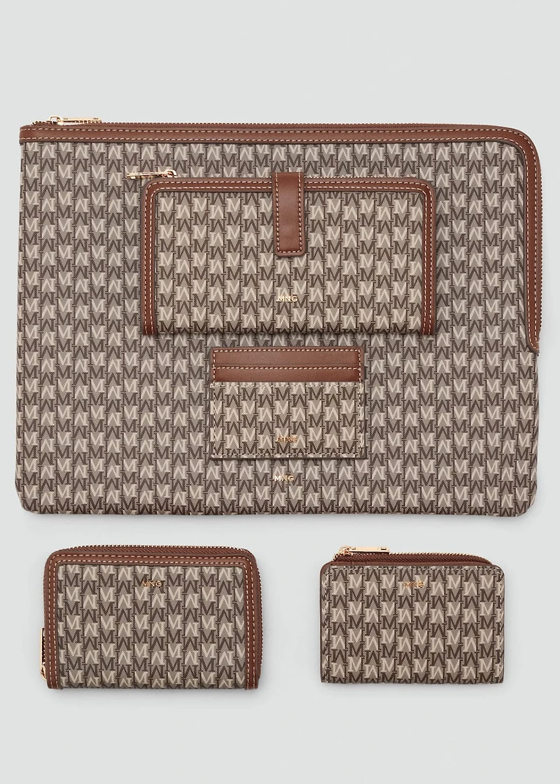 Large wallet with logo print