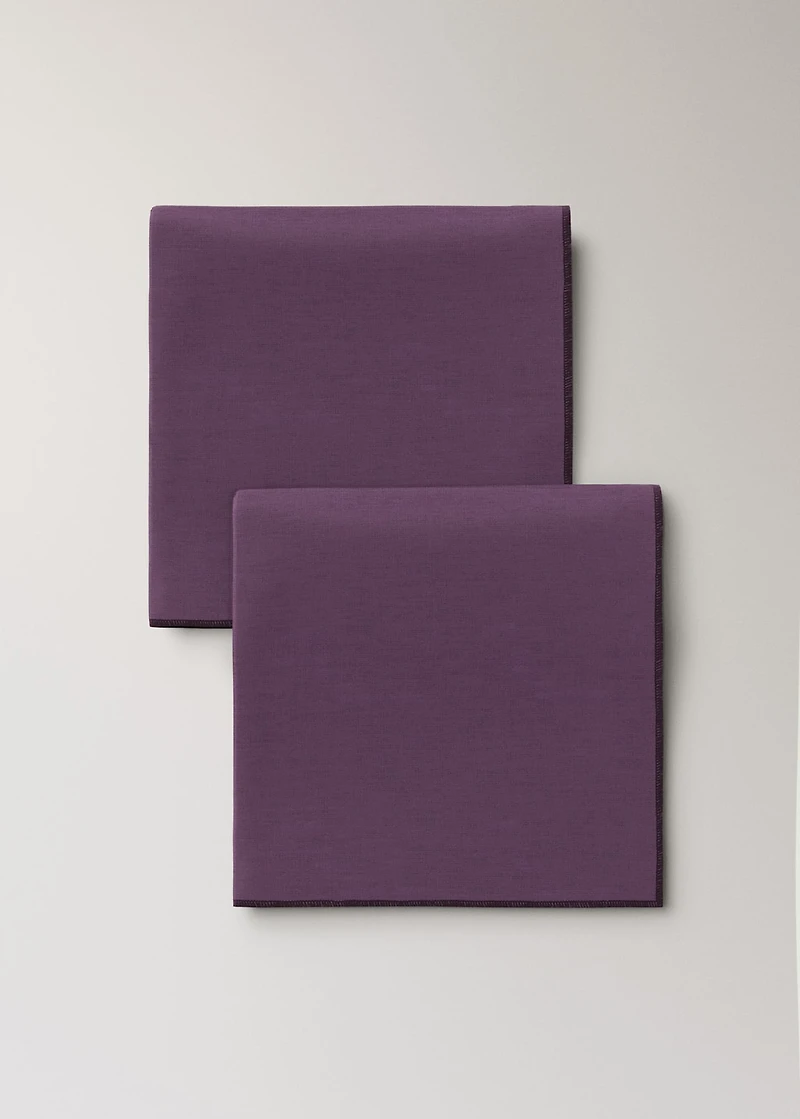 100% linen napkins with contrasting overlock stitching
