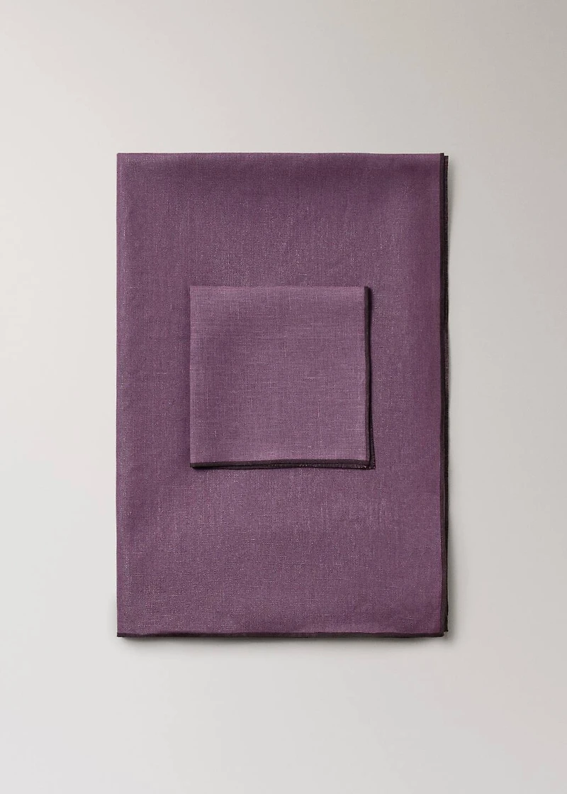 100% linen napkins with contrasting overlock stitching