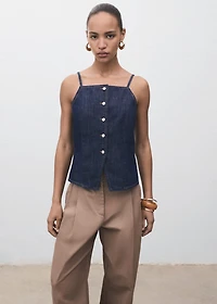 Buttoned denim top