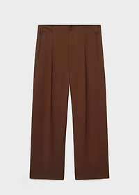 Straight-fit pleated pants