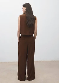 Straight-fit pleated pants