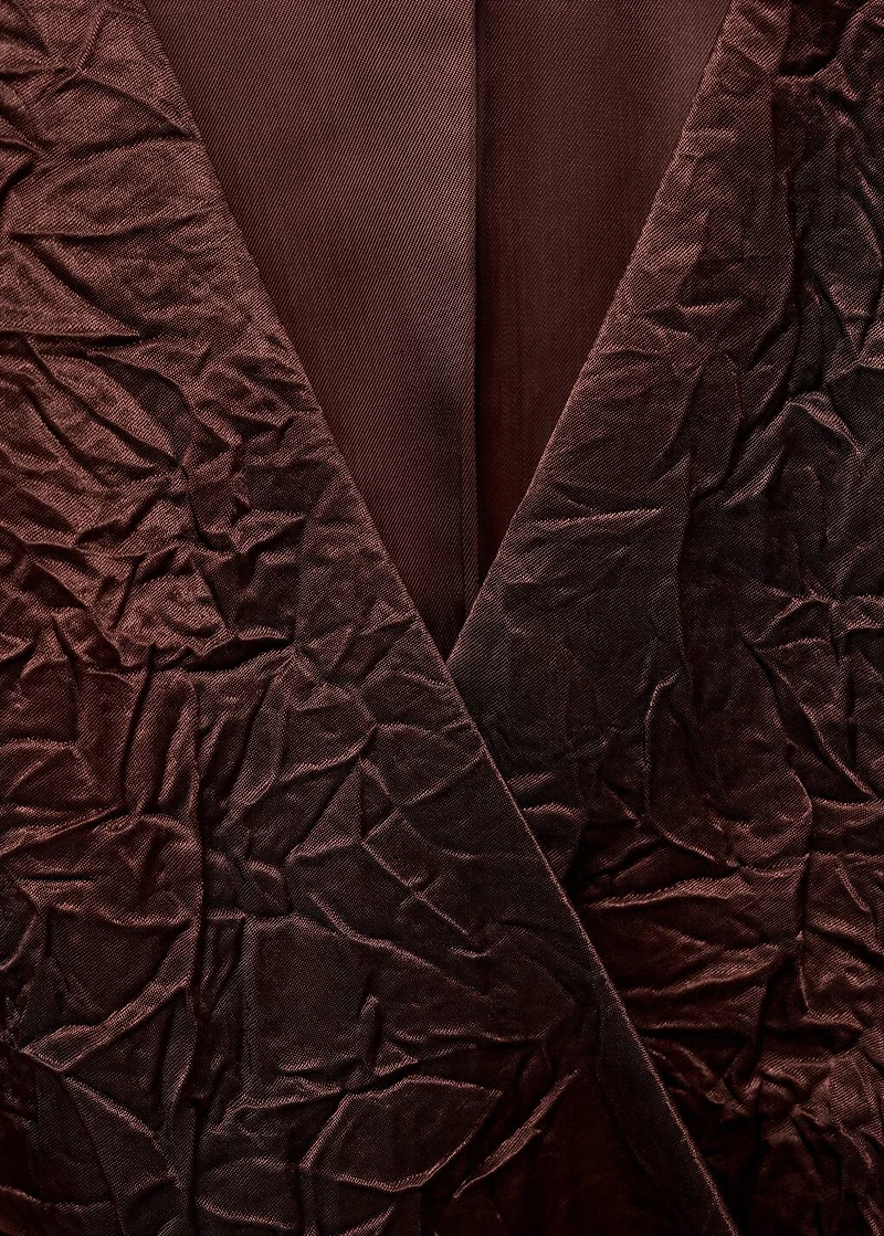 Double-breasted crinkled-effect vest