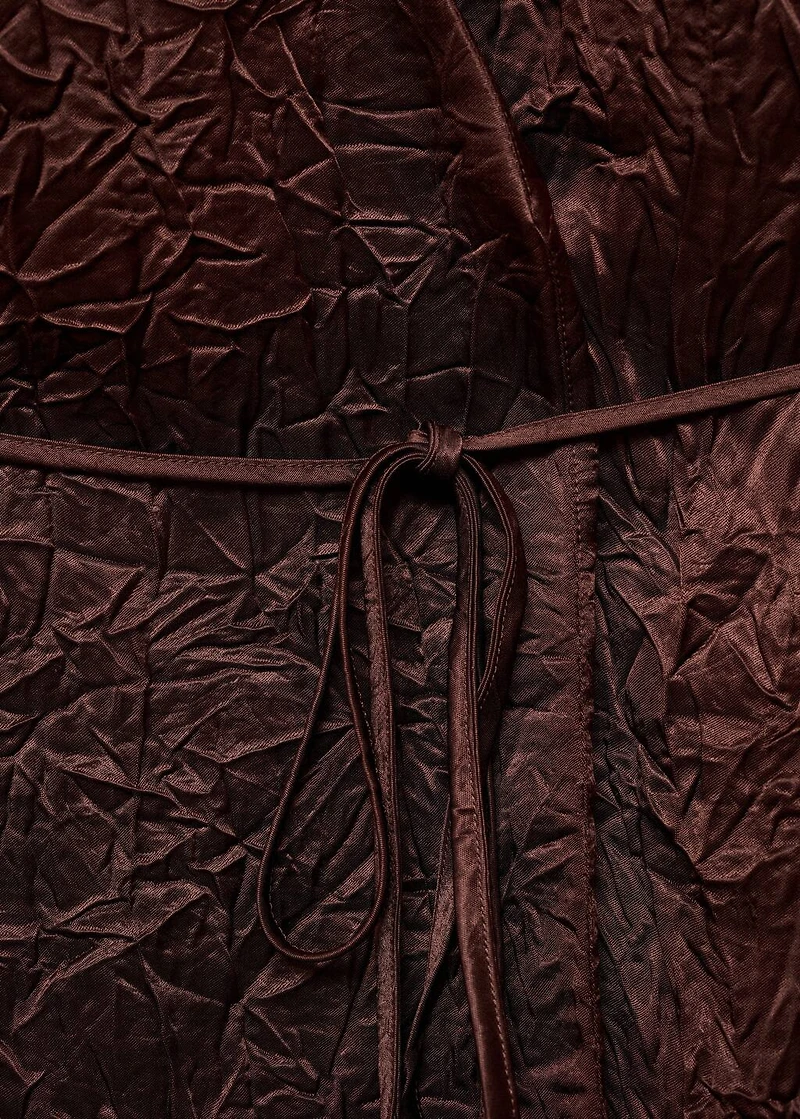 Double-breasted crinkled-effect vest