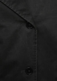 Waxed short trench coat