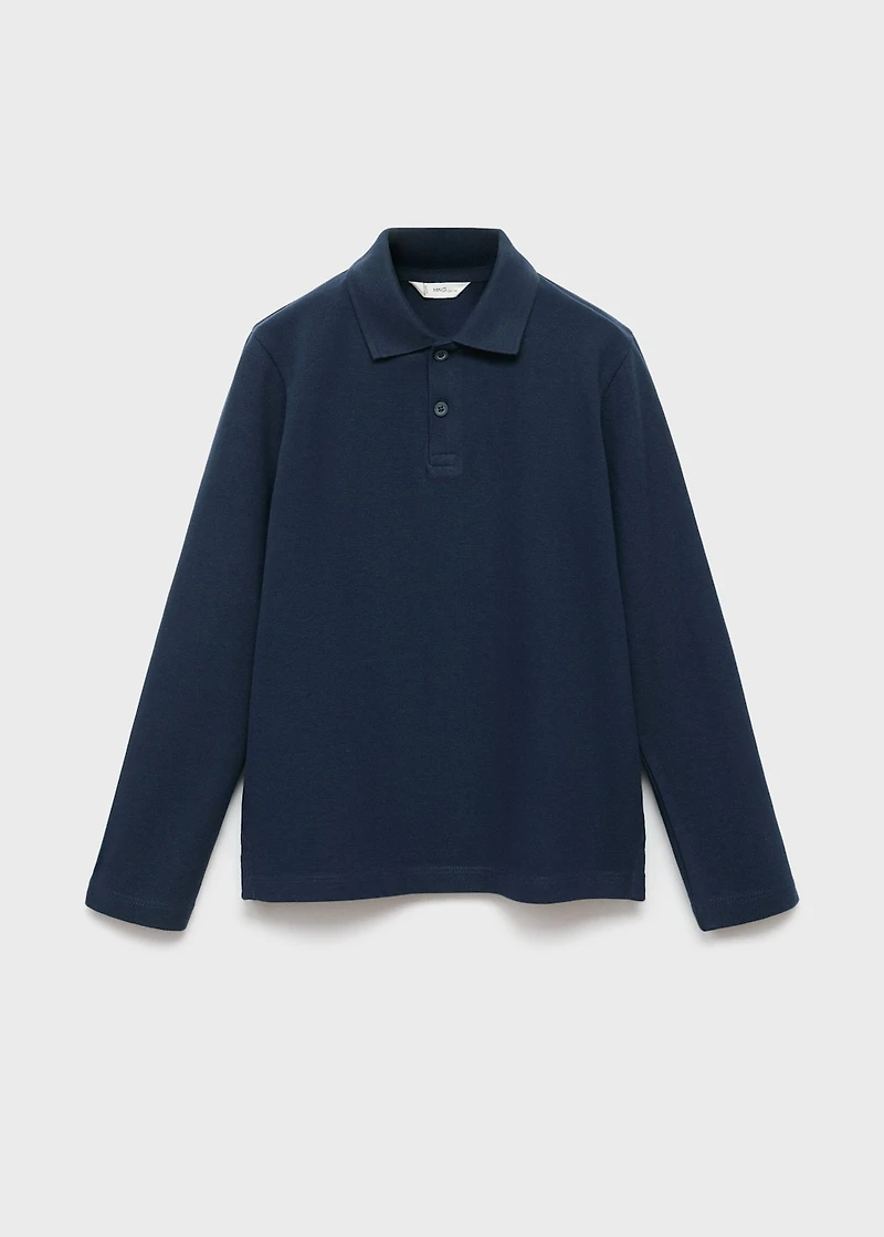 Buttoned knitted polo shirt