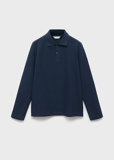 Buttoned knitted polo shirt