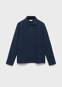 Buttoned knitted polo shirt
