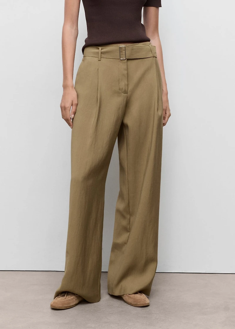 Paperbag pants with belt