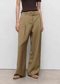 Paperbag pants with belt