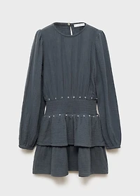 Dress with ruffles and sequins
