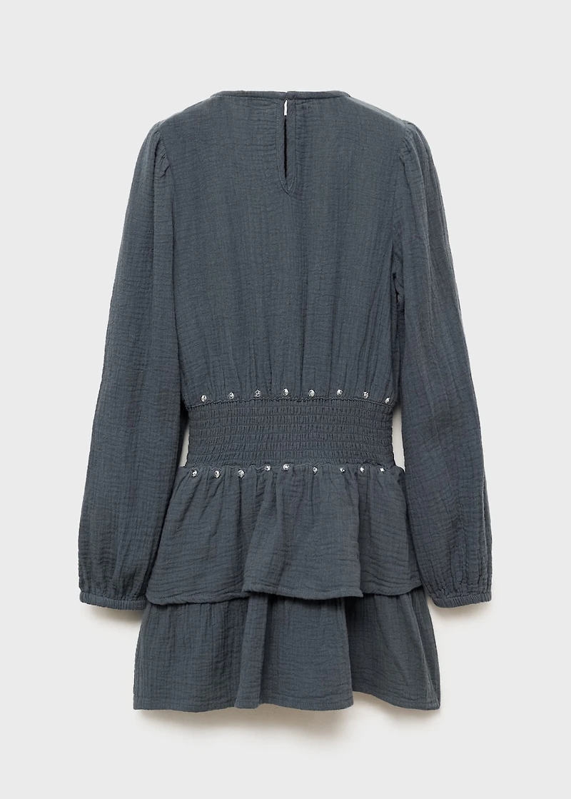 Dress with ruffles and sequins
