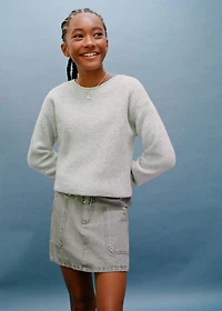 Short denim skirt