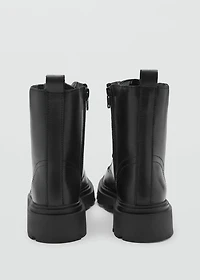 Lace-up leather ankle boots