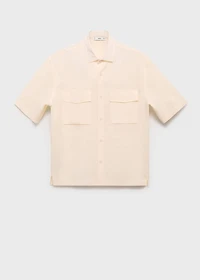 Regular-fit cotton shirt with pocket