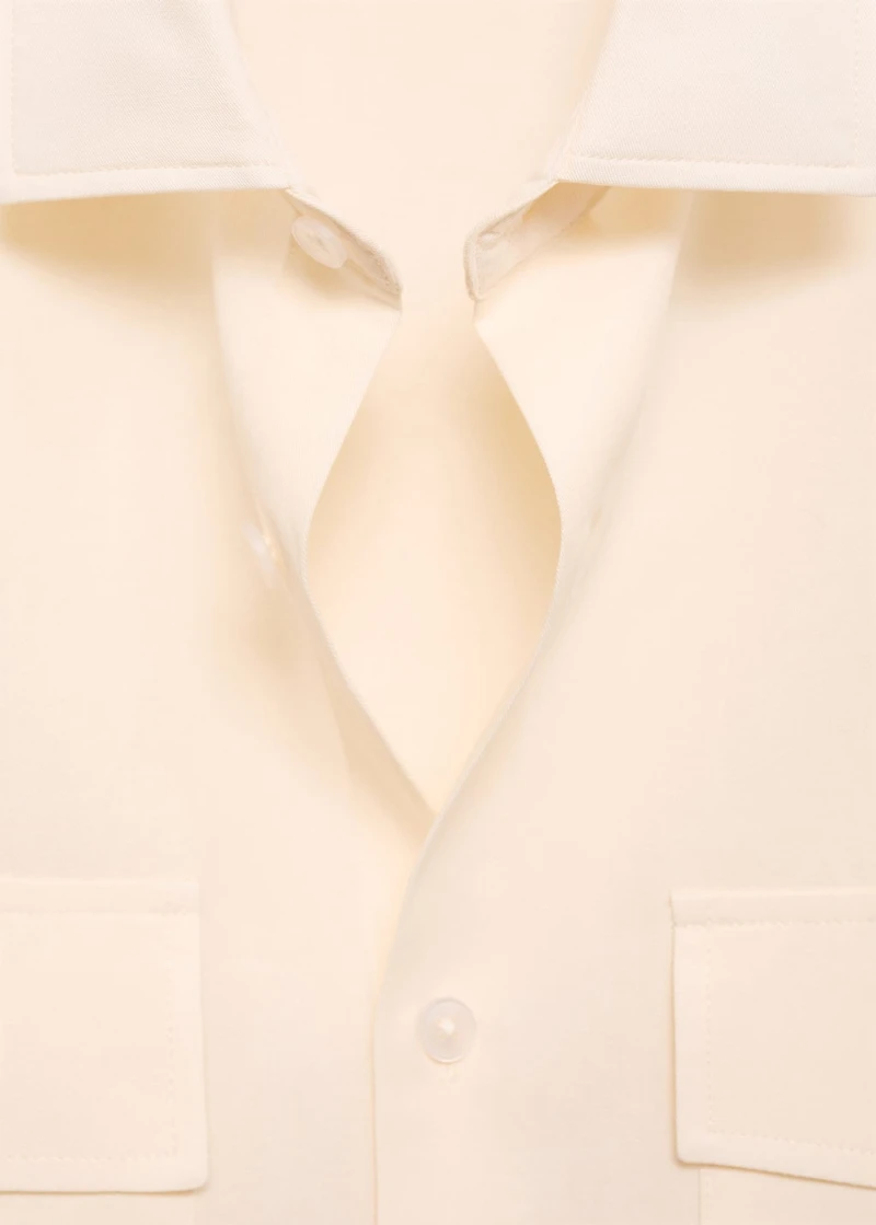 Regular-fit cotton shirt with pocket