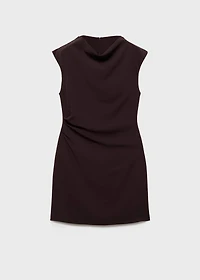 Short dress with draped collar